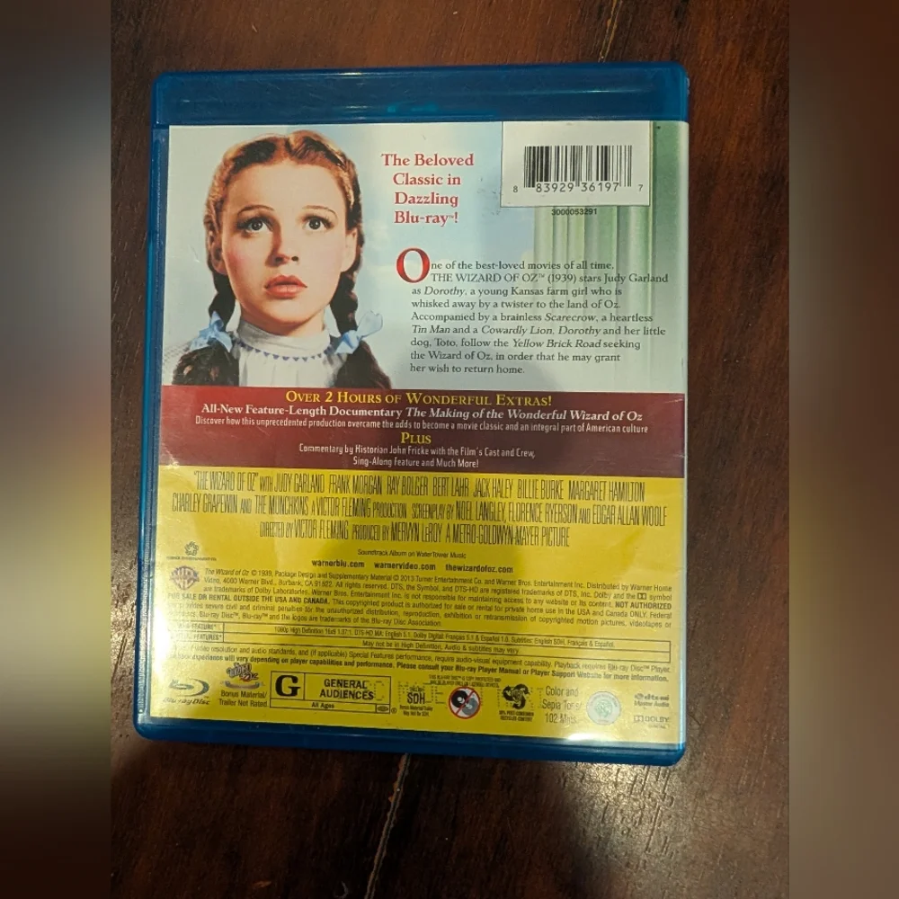 Warner Bros. The Wizard of Oz Blu-ray - Blue Case - Picture 2 of 4